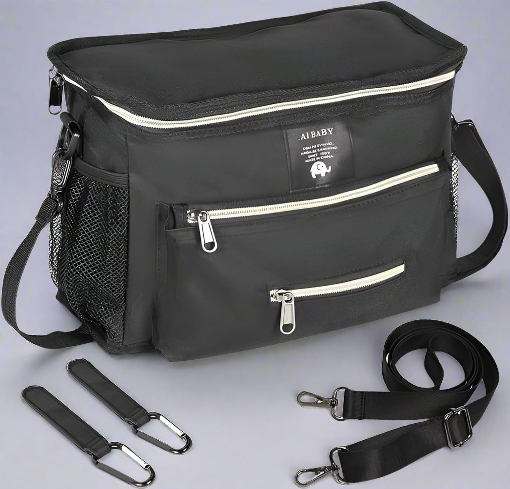 Sac à Langer Multifonction - Grande Capacité, Poches Isothermes, Noir - Pour Bébé Fille Et Garçon